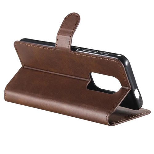 Para Motorola Moto G9 Play Classic Calf Texture PU + TPU Funda de cuero con tapa horizontal, con soporte, ranuras para tarjetas y billetera (marrón)