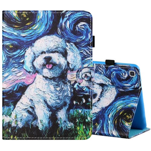 Estuche para Tablet Samsung Galaxy Tab S6 Lite SM-P610 / 615 Cuero Plano Pintado Horizontal con Funda para Bolígrafo y Soporte (Perro de Pintura al Óleo)