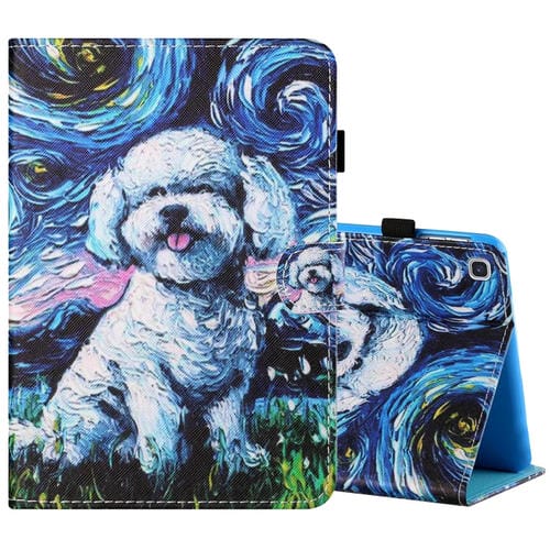 Funda para Tablet Samsung Galaxy Tab A7 2020 T500 T505 Cuero Pintado Horizontal con Soporte y Ranura (Perro)