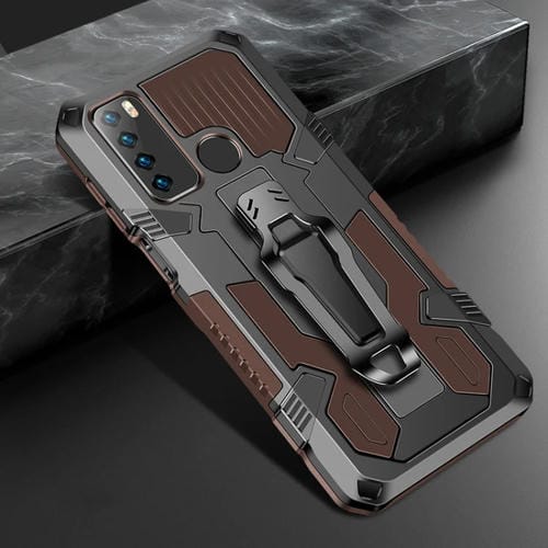 Para Infinix Note7 Lite / Hot 9 Máquina Armor Warrior Aftersproof PC + TPU Funda protectora (café)