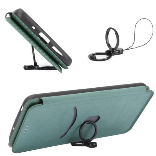 Para Motorola Edge S Fibra de carbono Textura Magnética Horizontal Flip TPU + PC + Funda de cuero PU con ranura para tarjeta (verde)