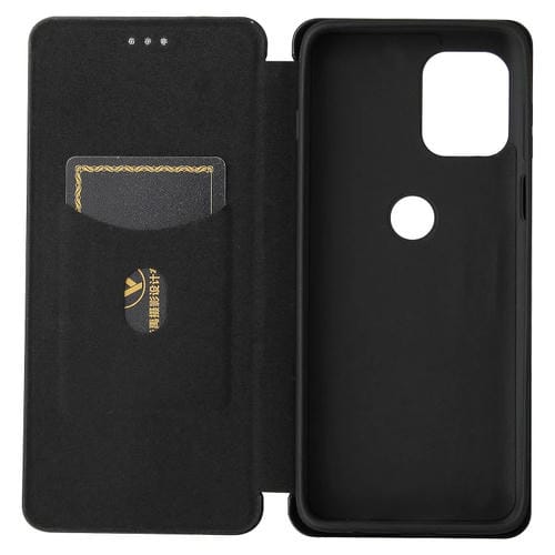 Para Motorola Edge S Fibra de carbono Textura Magnética Horizontal Flip TPU + PC + Funda de cuero PU con ranura para tarjeta (Negro)