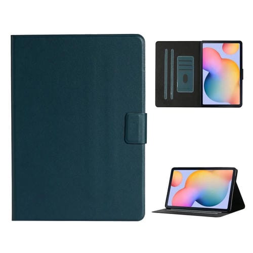 Funda para Samsung Galaxy Tab A7 Lite 8.7 (2021) T220 Cuero Horizontal con Ranuras Soporte Tarjetas y Cordón (Verde Oscuro)