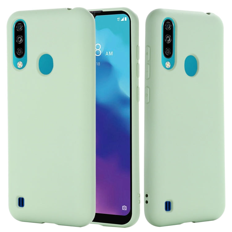 Para ZTE A7 2020 Funda de cobertura completa de silicona líquida de silicona de color puro (verde)