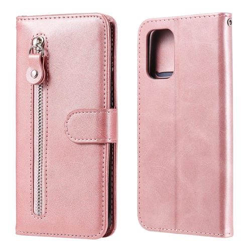 Para Xiaomi Redmi Note 10 5G / POCO M3 PRO 5G Fashion Calf Texture Zipper Funda de cuero Horizontal Flip Funda con soporte y tragamonedas y billetera (oro rosa)