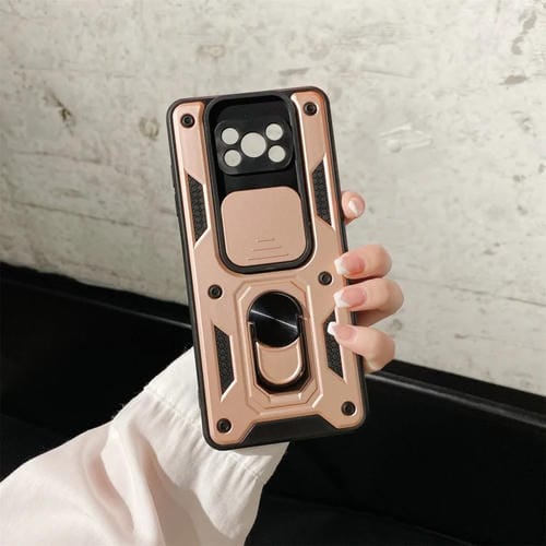Para XIAOMI POCO X3 CUBIERTA DE CÁMARA DE CUERA DE CÁMARA TPU + PC Funda protectora (oro rosa)
