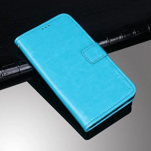 Para Sony Xperia 5 III Idewei Crazy Horse Texture Horizontal Flip Funda de cuero con soporte y tragamonedas y billetera (Sky Blue)