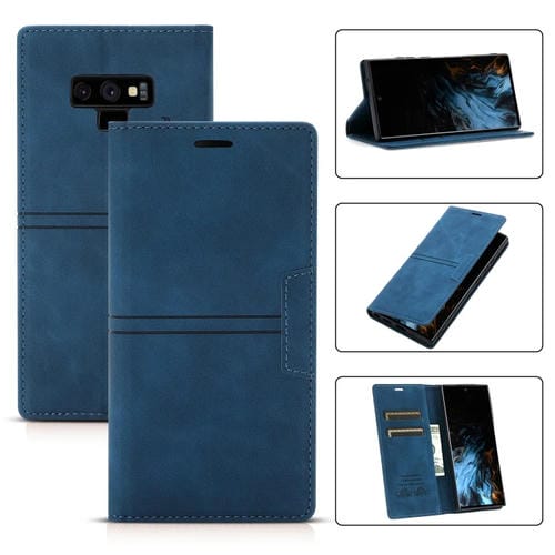 Funda para Samsung Galaxy Note9 Dream Magnetic Sucion Business Horizontal Flip Pu Cuero con Soporte y Ranura para Tarjeta y Billetera (Azul)