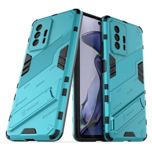 Para Xiaomi MI 11T / 11T Pro Punk Armor 2 en 1 PC + TPU Funda a prueba de golpes con titular invisible (azul)