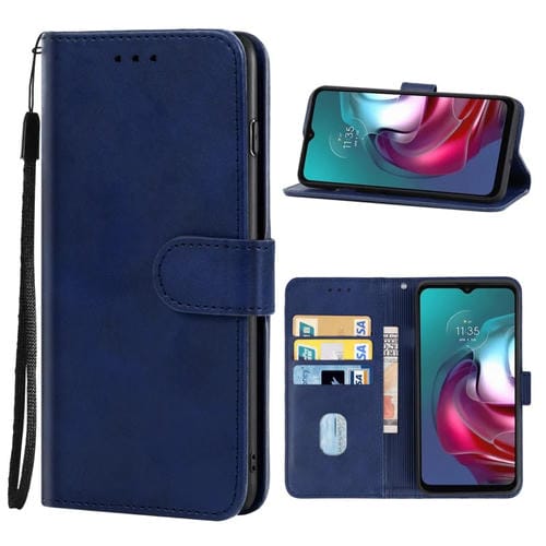 Funda telefónica de cuero para Motorola Moto G30 / G20 / G10 4G (azul)