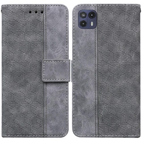 Para Motorola Moto G50 5G Caja de cuero en relieve geométrico (gris)