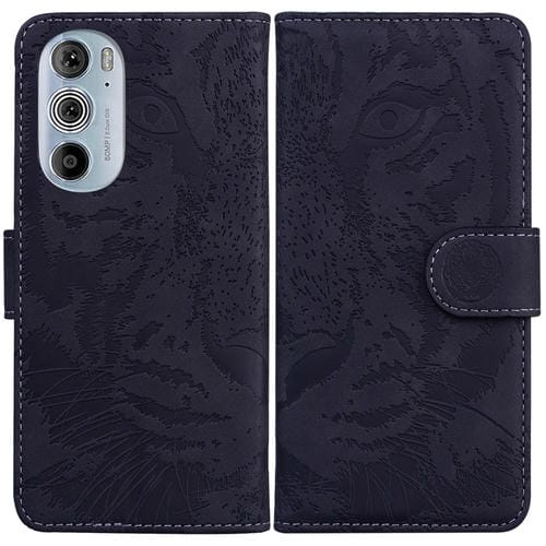 Para Motorola Edge + 2022 Tiger Engesting Pattern Horizontal Flip de cuero Funda telefónica (Negro)