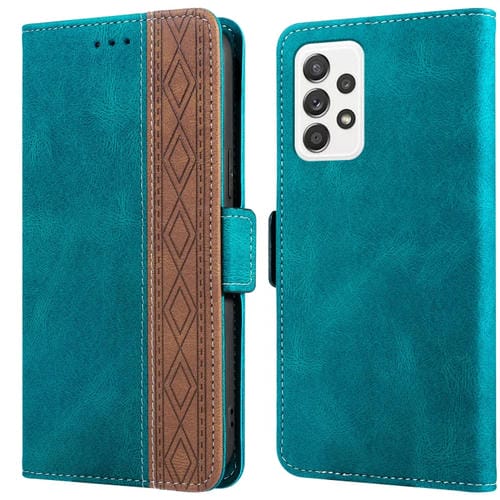 Funda para Samsung Galaxy A73 5G Cuero RFID Magnético Cosiendo (Verde Oscuro)