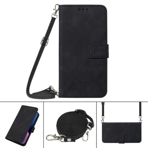 Para Xiaomi MI 11 Pro Crossbody 3D Funda de cuero en relieve en relieve (negro)