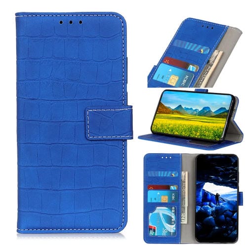 Para Samsung Galaxy M23 / F23 Cocodrilo de cocodrilo Horizontal Flip Funda telefónica (Azul)