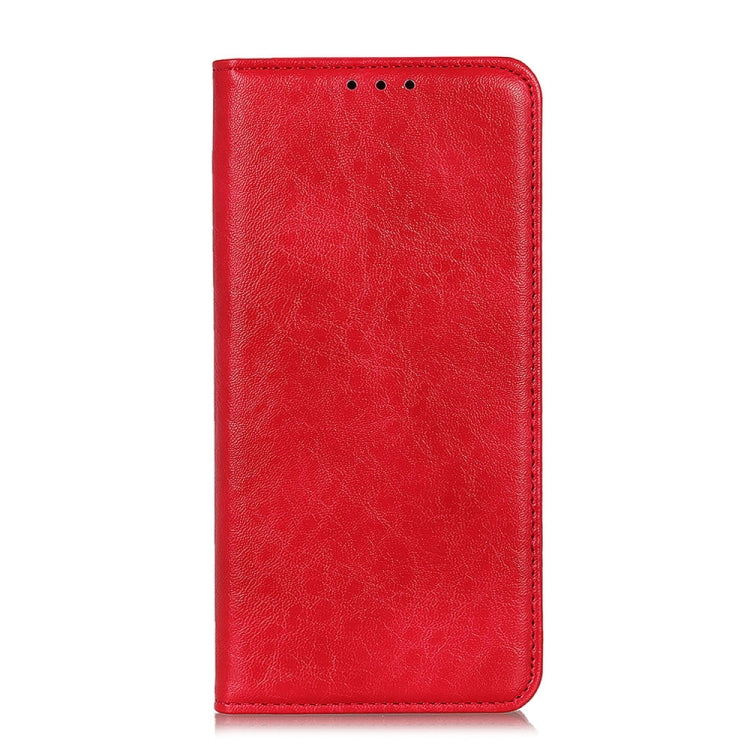 Funda OnePlus Nord 2T Magnetic Crazy Horse Texture Horizontal Flip Leather Case (Rojo)