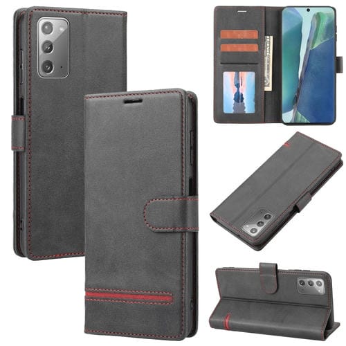 Para Samsung Galaxy Note20 Classic Wallet Flip Leather Case (negro)