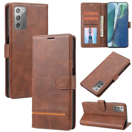 Para Samsung Galaxy Note20 Classic Wallet Flip Leather Case (marrón)