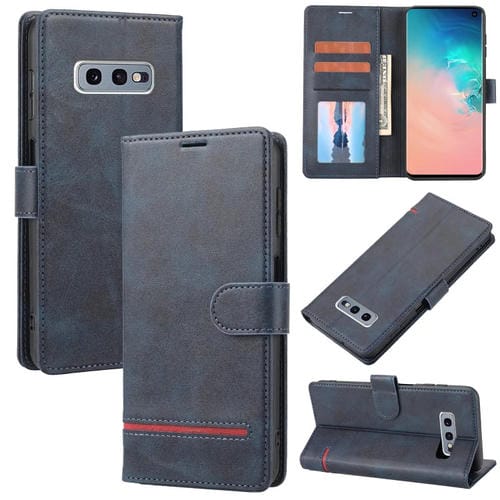 Para Samsung Galaxy S10e Classic Wallet Flip Leather Case (azul)