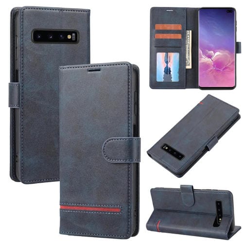 Para Samsung Galaxy S10+ Classic Wallet Flip Leather Case (azul)