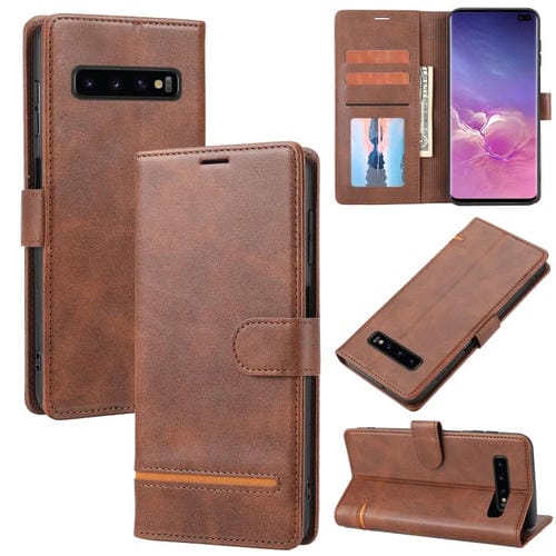 Para Samsung Galaxy S10+ Classic Wallet Flip Leather Case (marrón)