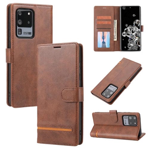 Para Samsung Galaxy S20 Case de cuero Flip de billetera Ultra Classic (marrón)