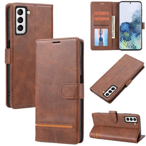 Para Samsung Galaxy S21+ 5G Classic Wallet Flip Leather Case (marrón)