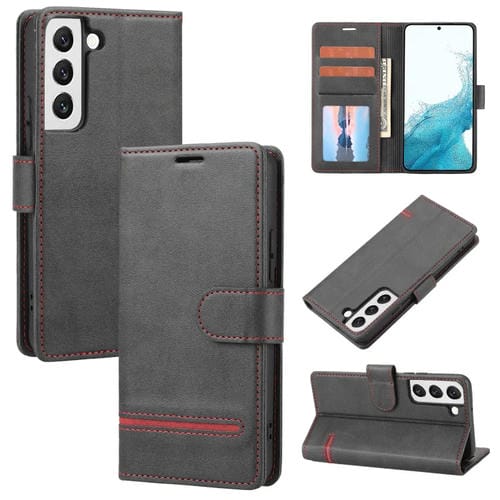 Para Samsung Galaxy S22 5G Classic Wallet Flip Leather Case (negro)