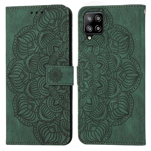 Para Samsung Galaxy A42 5G Mandala Flip Flip Leather Case (verde)