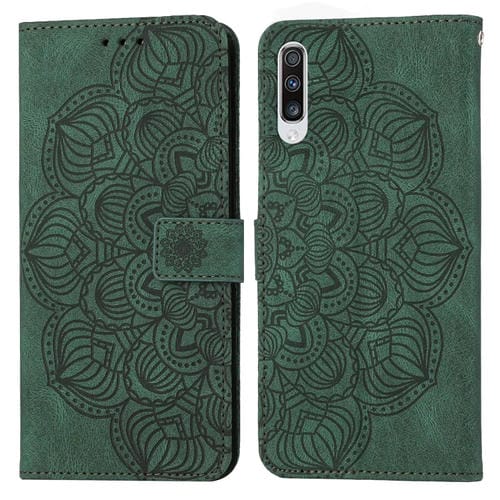 Para Samsung Galaxy A70 Mandala Flip Flip Leather Case (verde)