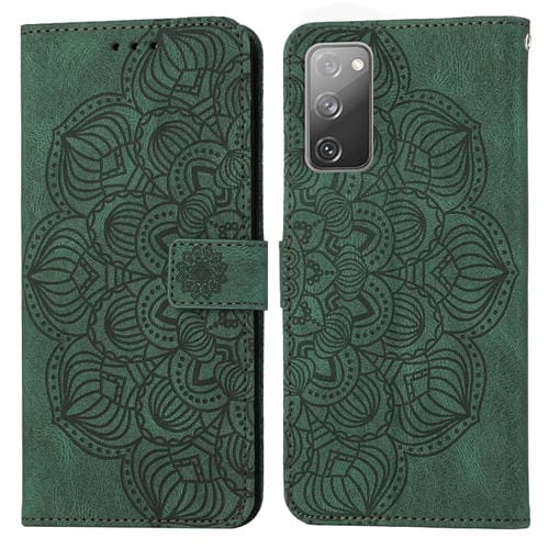 Para Samsung Galaxy S20 Fe Mandala Flip Flip Leather Case (verde)