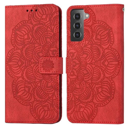 Para Samsung Galaxy S21 5G Mandala Flip Flip Leather Case (rojo)