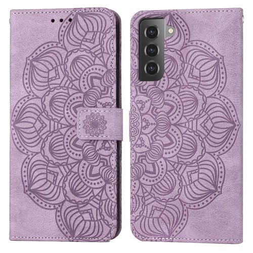 Para Samsung Galaxy S21 5G Mandala Flip Flip Leather Case (púrpura)