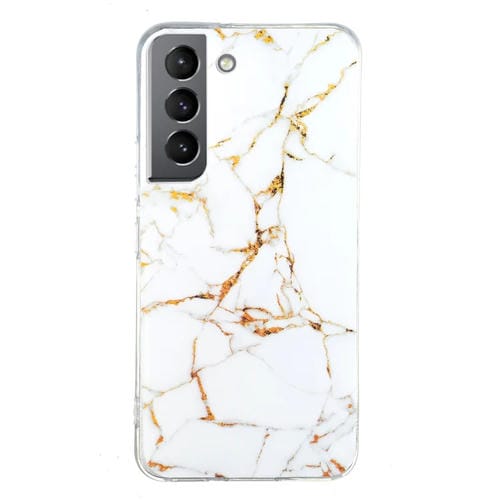 Para Samsung Galaxy S22 5G IMD Marble Pattern TPU Phone Case (Blanco)