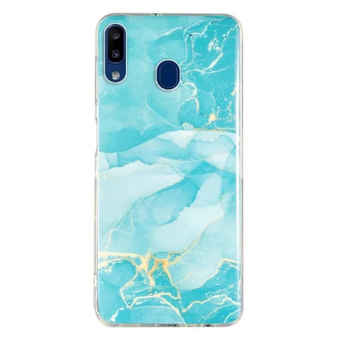 Para Samsung Galaxy A40 IMD Marble Pattern TPU Phone Case (Verde)
