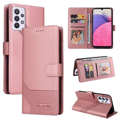 Funda para Samsung Galaxy A33 5G Gq Utrobe Skin Feel Magnética de Cuero (Oro Rosa)