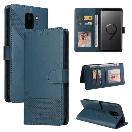 Funda magnética de cuero para Samsung Galaxy S9 Gq Utrobe Skin Feel (Azul)