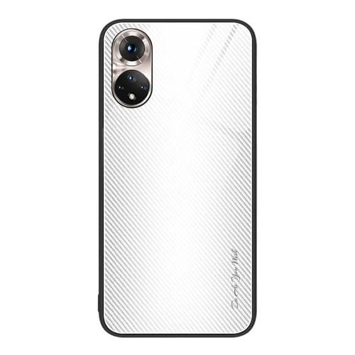 Para Honor 50 Texture Gradient Glass TPU Phone Case (Blanco)