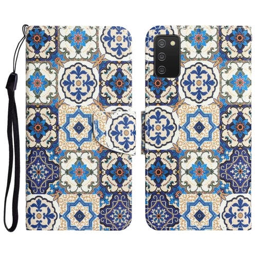 Para Samsung Galaxy A02s Funda de teléfono de cuero con dibujo coloreado (Totem vintage)