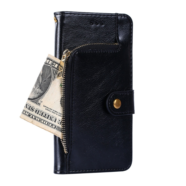 Funda de Cuero con Tapa y Cremallera para Huawei Mate 50 Pro (Negro)