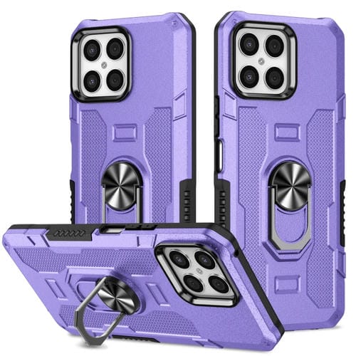 Para Honor X8 Ring Holder Armor Hybrid Phone Case (Púrpura)