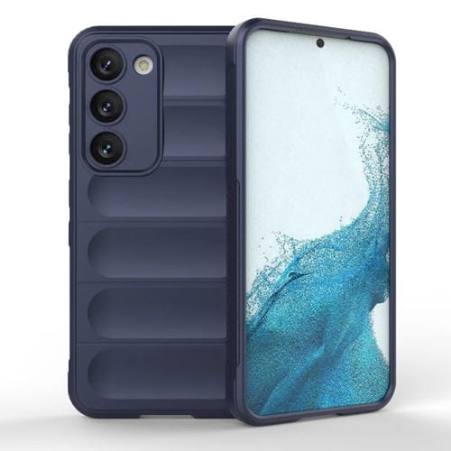 Para Samsung Galaxy S23 5G Magic Shield TPU + Funda de teléfono de franela (Azul oscuro)