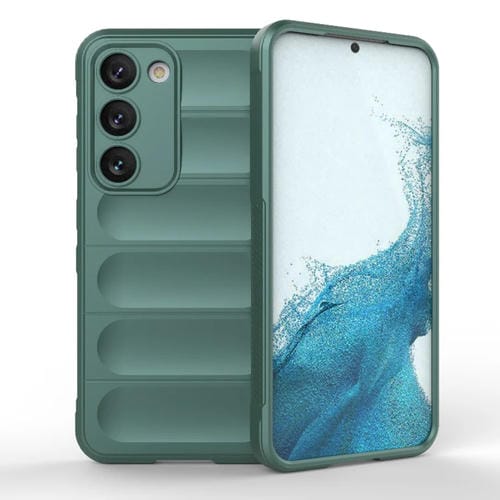 Para Samsung Galaxy S23 5G Magic Shield TPU + Estuche para teléfono de franela (verde oscuro)