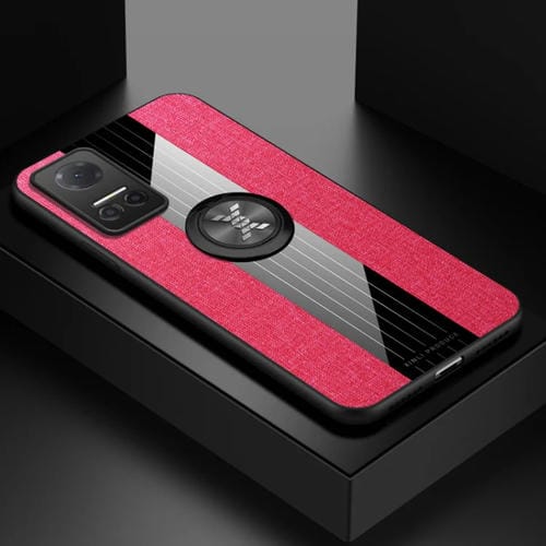 Para Honor Play6T XINLI Costura de tela Textura TPU Caja del teléfono con soporte para anillo (Rojo)