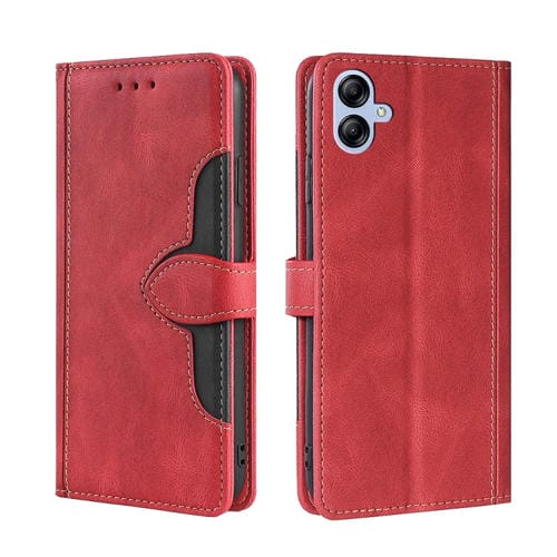 Para Samsung Galaxy A04e 4G Skin Feel Funda de teléfono de cuero con hebilla magnética (Rojo)