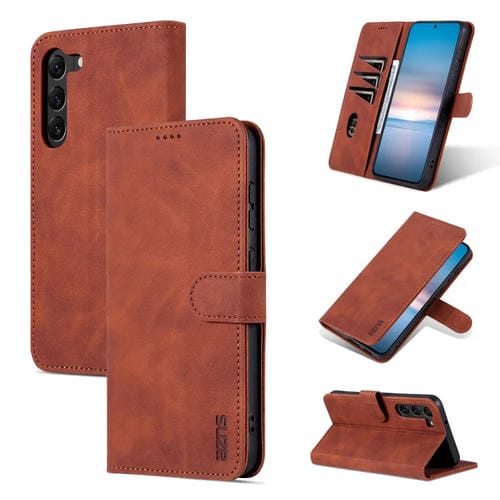 Para Samsung Galaxy S23 5G AZNS Skin Feel Calf Texture Flip Funda de cuero para teléfono (marrón)