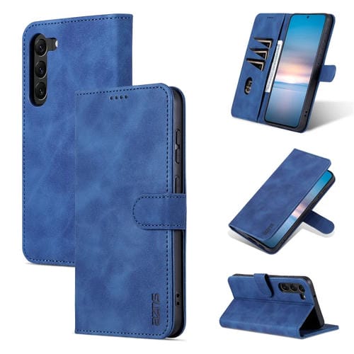 Para Samsung Galaxy S23+ 5G AZNS Skin Feel Calf Texture Flip Funda de cuero para teléfono (Azul)