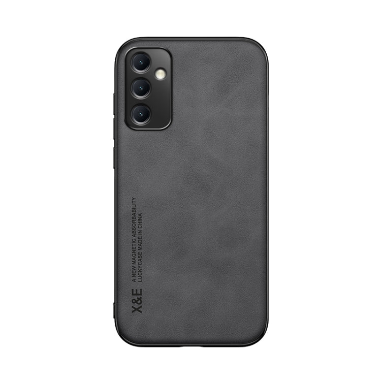 Para Samsung Galaxy A54 5G Skin Feel Magnetic Leather Back Phone Case (Gris oscuro)