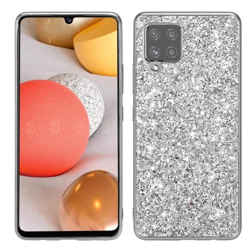 Para Samsung Galaxy A12 5G Glitter Powder Funda de teléfono TPU a prueba de golpes (Plata)