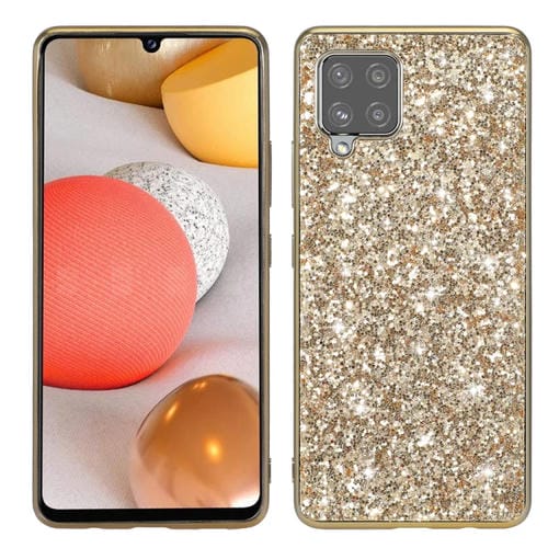 Para Samsung Galaxy A12 5G Glitter Powder Funda de teléfono TPU a prueba de golpes (Oro)